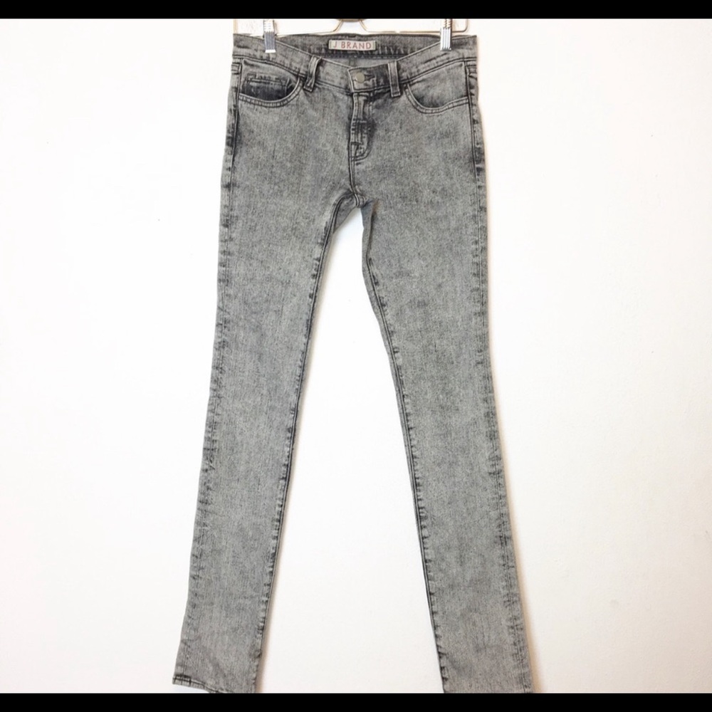J Brand Black Acid Wash Pencil Leg Skinny Jeans